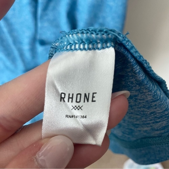 Rhone | Men's Heathered Blue Short Sleeve Workout Shirt Size Medium - Picture 5 of 6